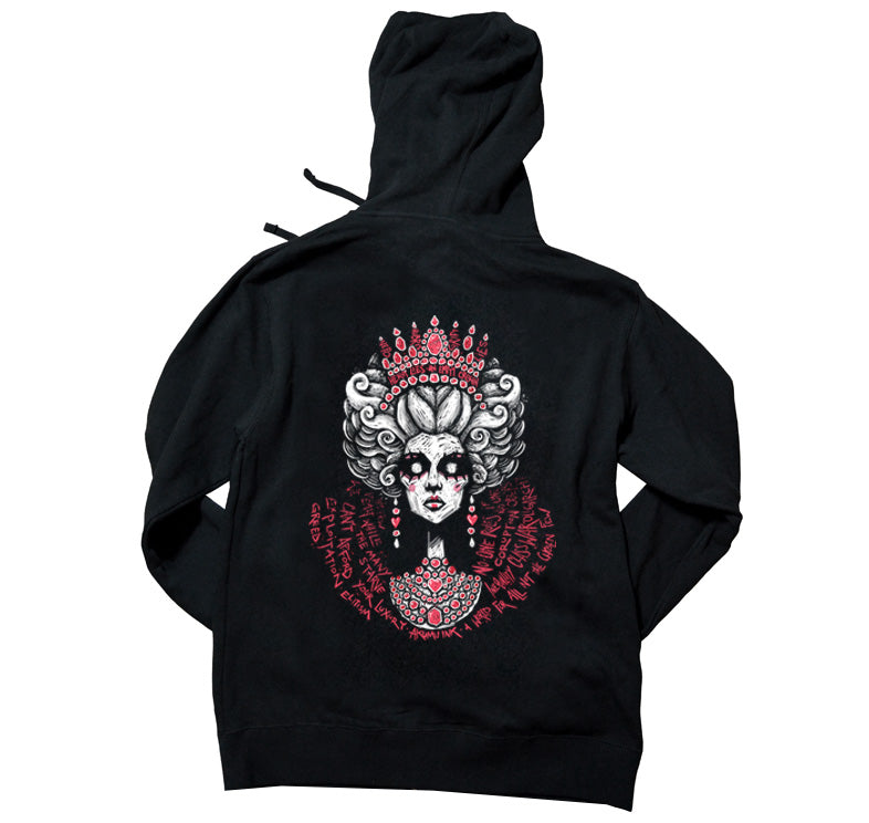 Elite Illusions Hoodie – gothic long sleeve by Akumu Ink Clothing, alt fashion art from Akumu Ink Clothing