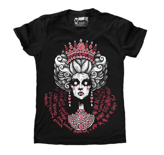 Elite Illusions Women Tshirt – gothic Women Shirts by Akumu Ink, alt fashion art from Akumu Ink Clothing