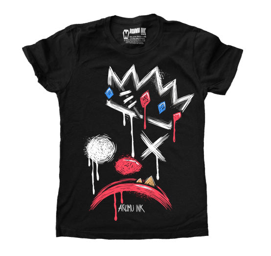 King of Klowns Women Tshirt – gothic Women Shirts by Akumu Ink, alt fashion art from Akumu Ink Clothing