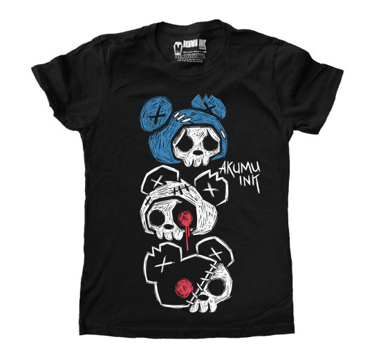 3 Bears Women Tshirt – gothic Women Shirts by Akumu Ink, alt fashion art from Akumu Ink Clothing