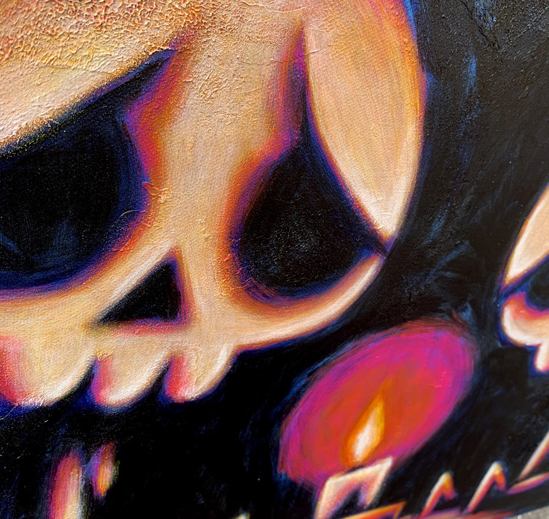 Last Light 40x50cm Painted Canvas – gothic art by Akumu Ink, alt fashion art from Akumu Ink Clothing