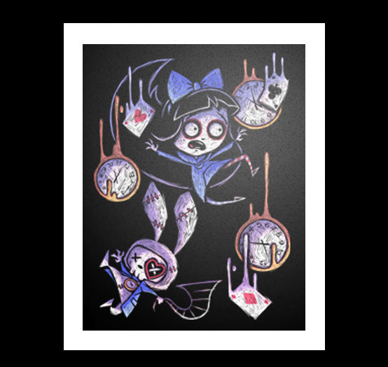 Down the Rabbit Hole Artwork – gothic art by Akumu Ink, alt fashion art from Akumu Ink Clothing
