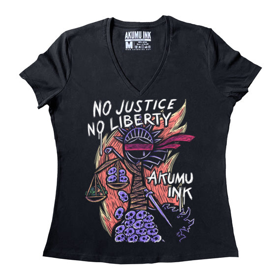 No Justice No Liberty Women Vneck