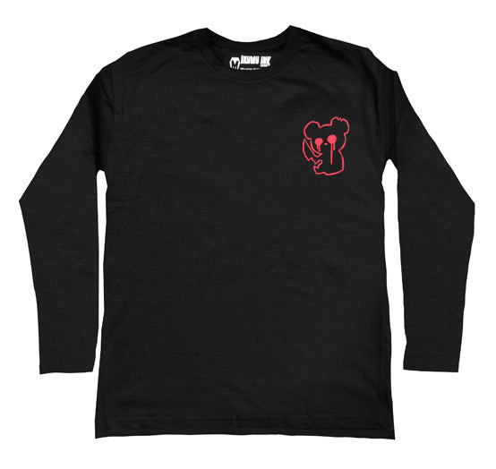 Red Bear Logo Men Long Sleeve Tshirt