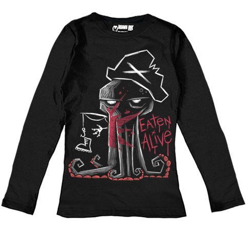 Eaten Alive Women Long Sleeve Tshirt – gothic Women Shirts by Akumu Ink, alt fashion art from Akumu Ink Clothing