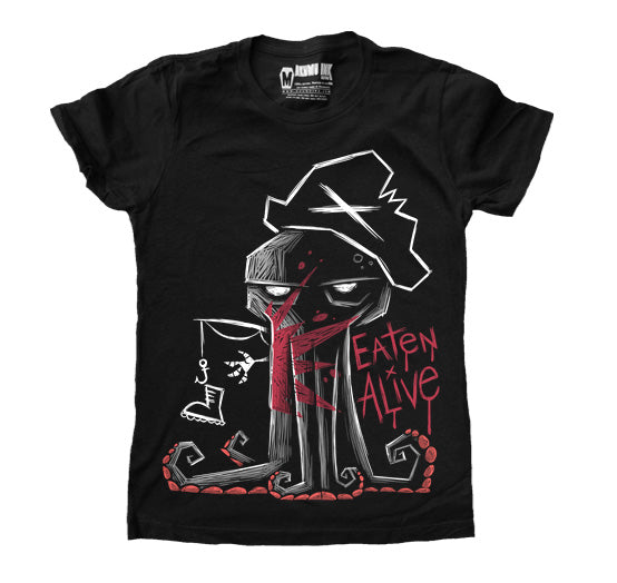 Eaten Alive Women Tshirt – gothic Women Shirts by Akumu Ink, alt fashion art from Akumu Ink Clothing