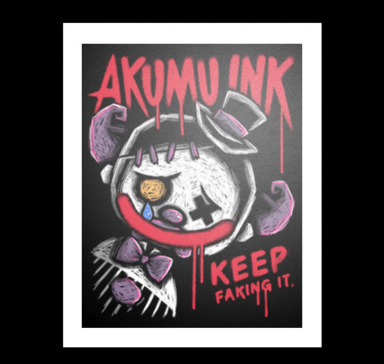 Keep Faking It Artwork – gothic art by Akumu Ink, alt fashion art from Akumu Ink Clothing