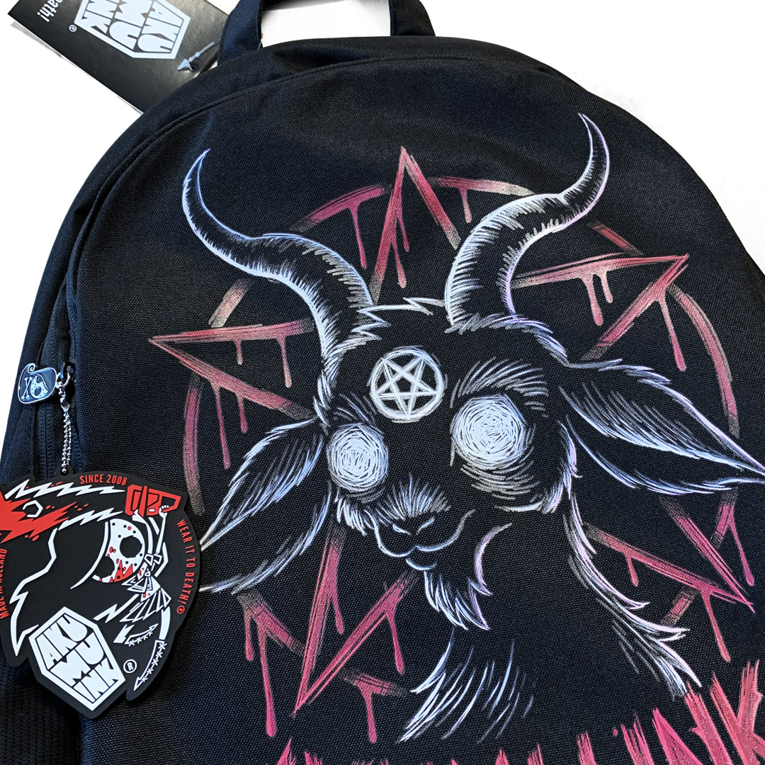 Baphomet's Ascension Backpack – gothic backpack by Akumu Ink, alt fashion art from Akumu Ink Clothing