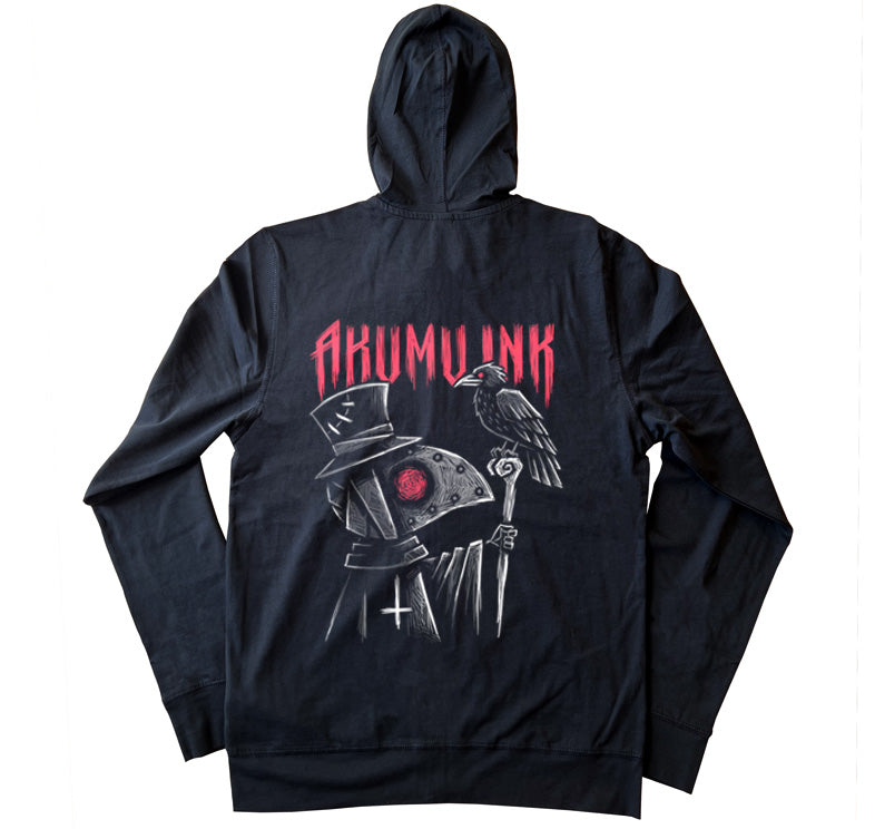 Nevermore Hoodie – gothic long sleeve by Akumu Ink Clothing, alt fashion art from Akumu Ink Clothing
