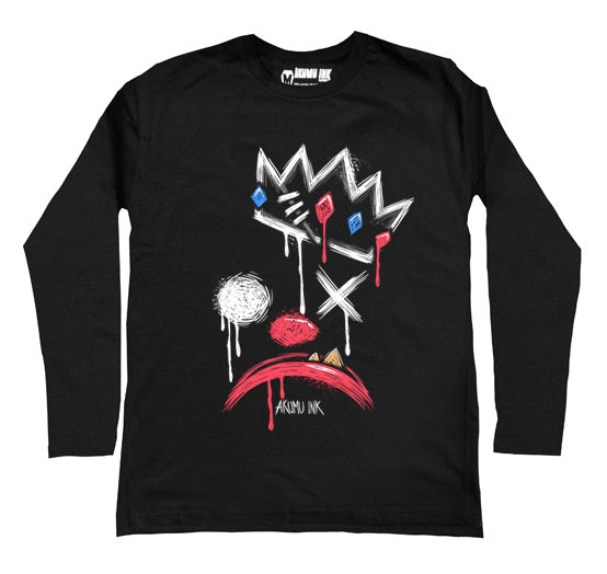 King of Klowns Men Long Sleeve Tshirt – gothic Men Shirts by Akumu Ink, alt fashion art from Akumu Ink Clothing