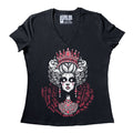 Elite Illusions Women Vneck – gothic Women Shirts by Akumu Ink, alt fashion art from Akumu Ink Clothing
