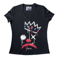 King of Klowns Women Vneck – gothic Women Shirts by Akumu Ink, alt fashion art from Akumu Ink Clothing