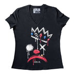 King of Klowns Women Vneck – gothic Women Shirts by Akumu Ink, alt fashion art from Akumu Ink Clothing