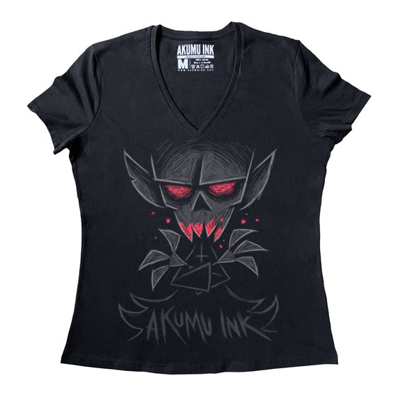 Starving For You Women Vneck – gothic Women Shirts by Akumu Ink, alt fashion art from Akumu Ink Clothing