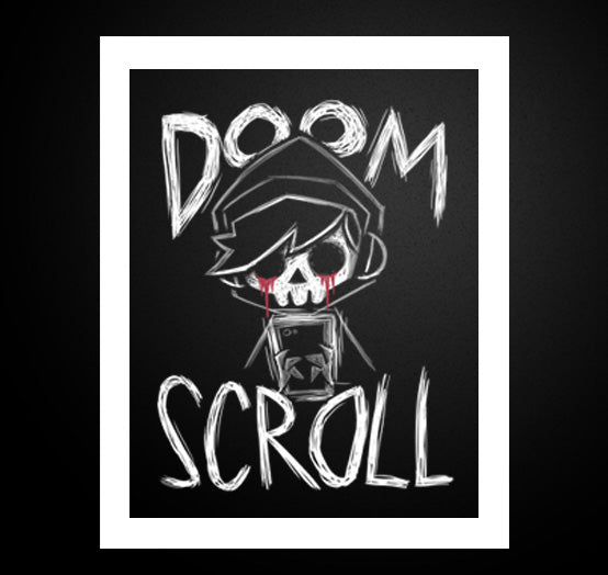 Doom Scroll Artwork – gothic art by Akumu Ink, alt fashion art from Akumu Ink Clothing