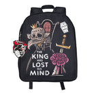 The King has Lost his Mind Backpack – gothic backpack by Akumu Ink, alt fashion art from Akumu Ink Clothing