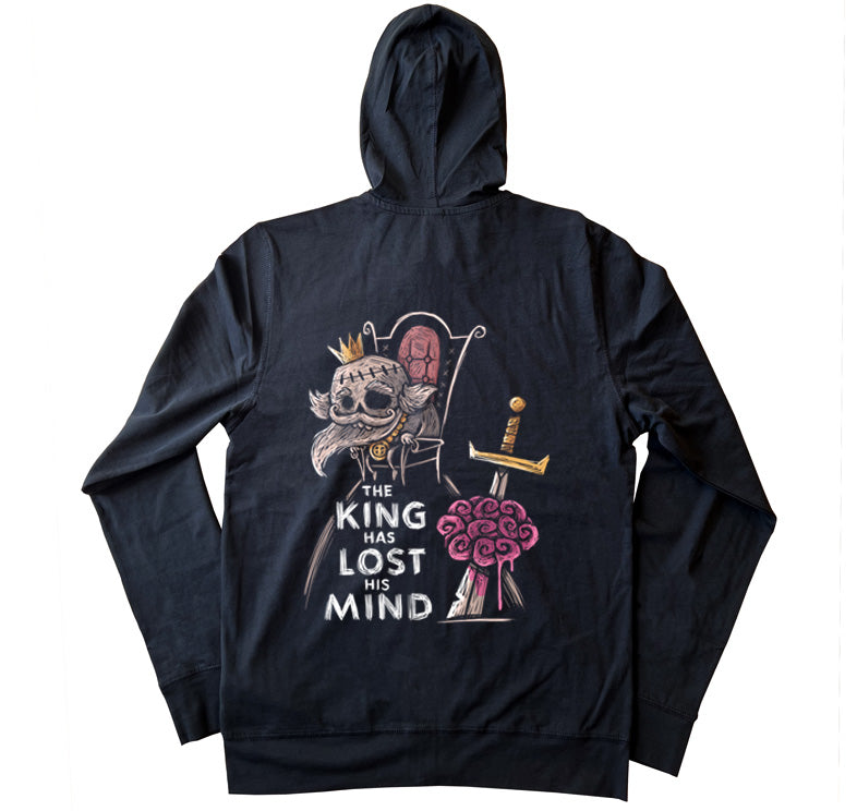The King has Lost his Mind Hoodie – gothic long sleeve by Akumu Ink Clothing, alt fashion art from Akumu Ink Clothing