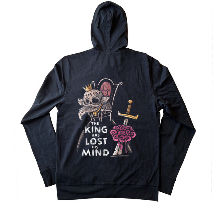The King has Lost his Mind Hoodie – gothic long sleeve by Akumu Ink Clothing, alt fashion art from Akumu Ink Clothing