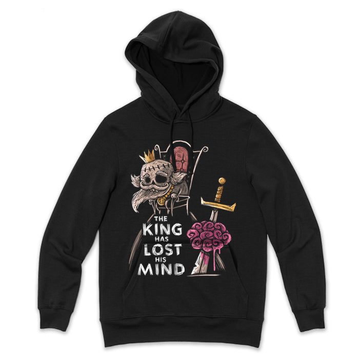 The King has Lost his Mind Hoodie – gothic long sleeve by Akumu Ink Clothing, alt fashion art from Akumu Ink Clothing