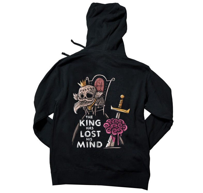 The King has Lost his Mind Hoodie – gothic long sleeve by Akumu Ink Clothing, alt fashion art from Akumu Ink Clothing