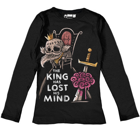 The King has Lost his Mind Women Long Sleeve Tshirt – gothic Women Shirts by Akumu Ink, alt fashion art from Akumu Ink Clothing