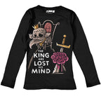 The King has Lost his Mind Women Long Sleeve Tshirt – gothic Women Shirts by Akumu Ink, alt fashion art from Akumu Ink Clothing