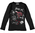 Rebel Metal Women Long Sleeve Tshirt – gothic Women Shirts by Akumu Ink, alt fashion art from Akumu Ink Clothing