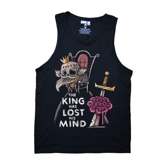 The King has Lost his Mind Men Tank – gothic Men Shirts by Akumu Ink, alt fashion art from Akumu Ink Clothing