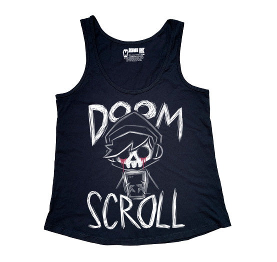 Doom Scroll Women Tanktop – gothic Women Shirts by Akumu Ink, alt fashion art from Akumu Ink Clothing