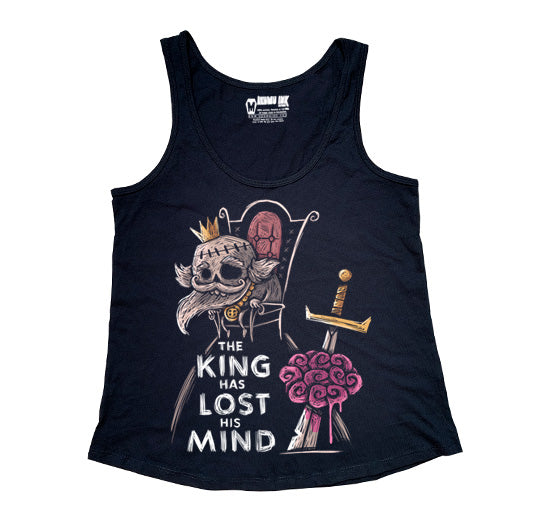The King has Lost his Mind Women Tanktop – gothic Women Shirts by Akumu Ink, alt fashion art from Akumu Ink Clothing
