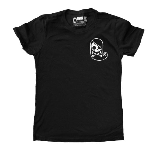 Tokyo Crossbones Women Logo Tshirt – gothic Women Shirts by Akumu Ink, alt fashion art from Akumu Ink Clothing