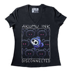 Disconnected Women Vneck – gothic Women Shirts by Akumu Ink, alt fashion art from Akumu Ink Clothing