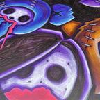Akumu Ink art, goth art, skull art, 