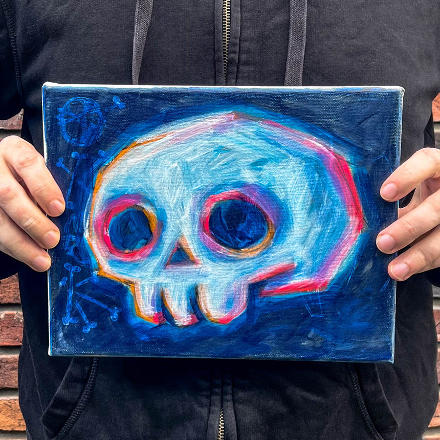 2024 Skull1 20x25cm Painted Canvas