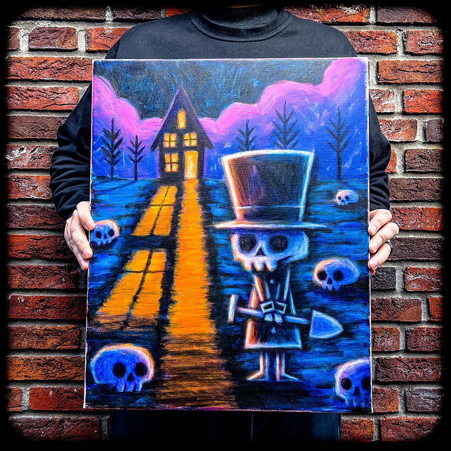 joey poulin artist, 2025 We All Have Secrets Painted Canvas – gothic art by Akumu Ink, alt fashion art from Akumu Ink Clothing