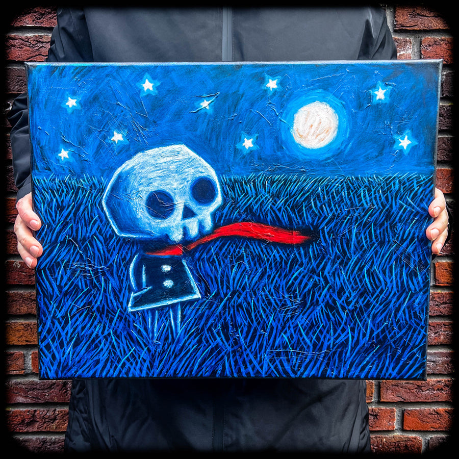 The Quiet Night 40x50cm Painted Canvas – gothic art by Akumu Ink, alt fashion art from Akumu Ink Clothing