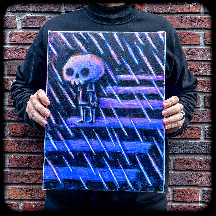 The Crossover 30x40cm Painted Canvas – gothic art by Akumu Ink, alt fashion art from Akumu Ink Clothing