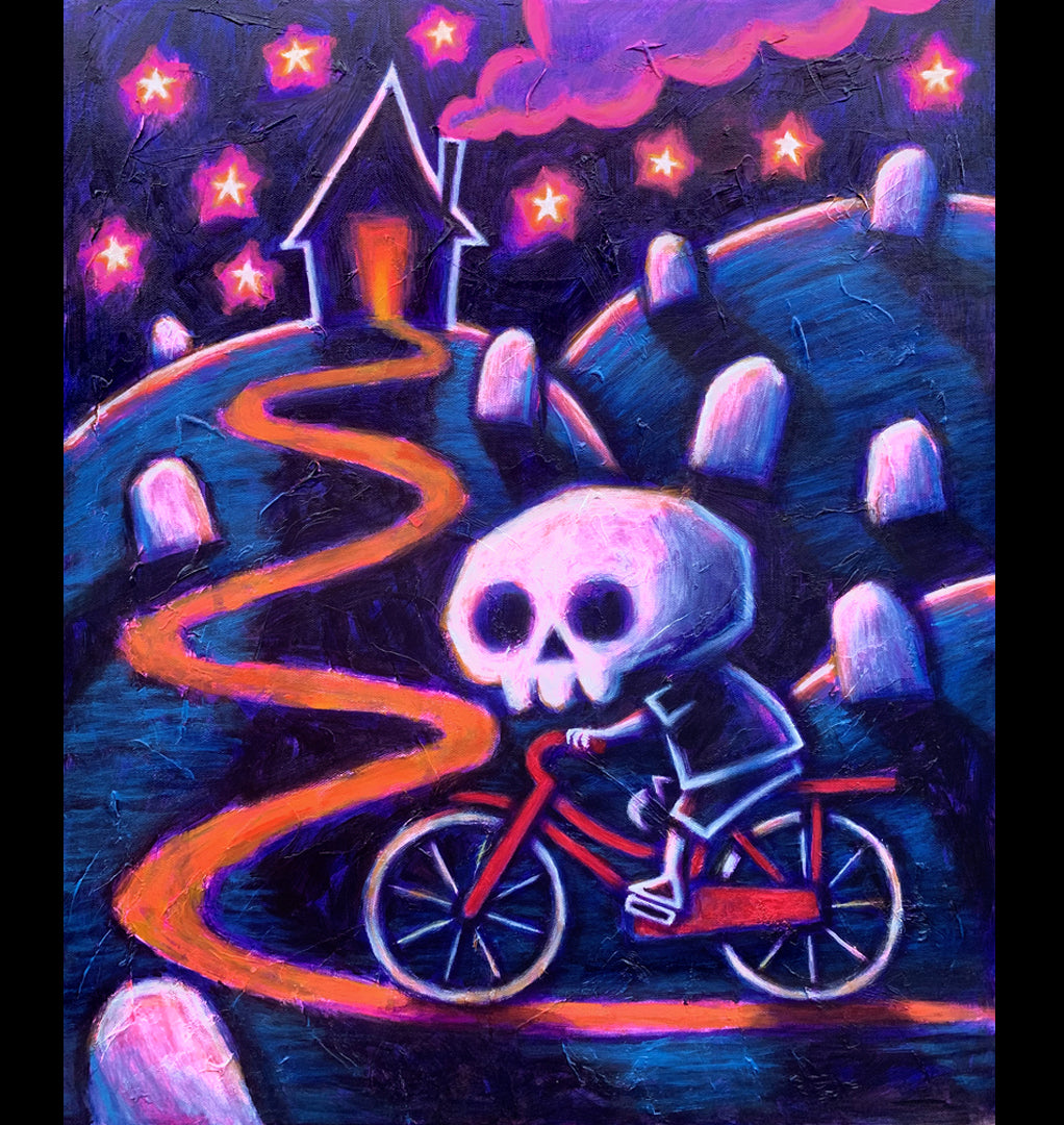 2025 On My Way Home Painted Canvas – gothic art by Akumu Ink, alt fashion art from Akumu Ink Clothing