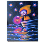 Adrift To The Unknown #3 30x40cm Painted Canvas – gothic art by Akumu Ink, alt fashion art from Akumu Ink Clothing