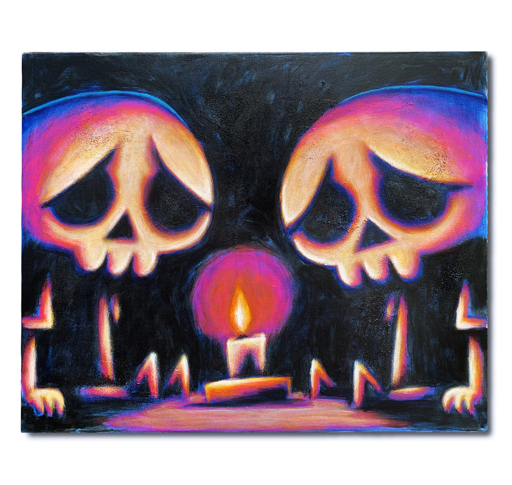 Last Light 40x50cm Painted Canvas – gothic art by Akumu Ink, alt fashion art from Akumu Ink Clothing