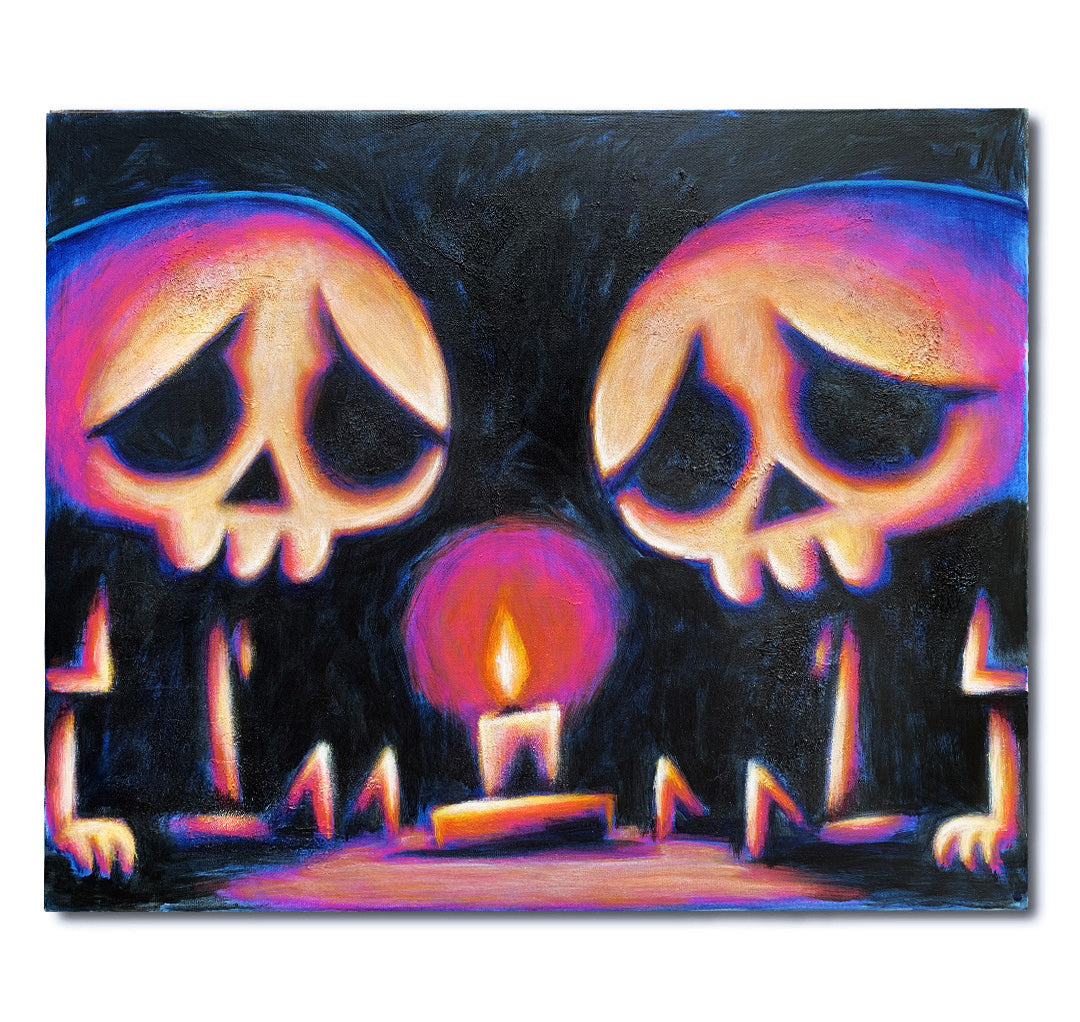 Last Light 40x50cm Painted Canvas – gothic art by Akumu Ink, alt fashion art from Akumu Ink Clothing