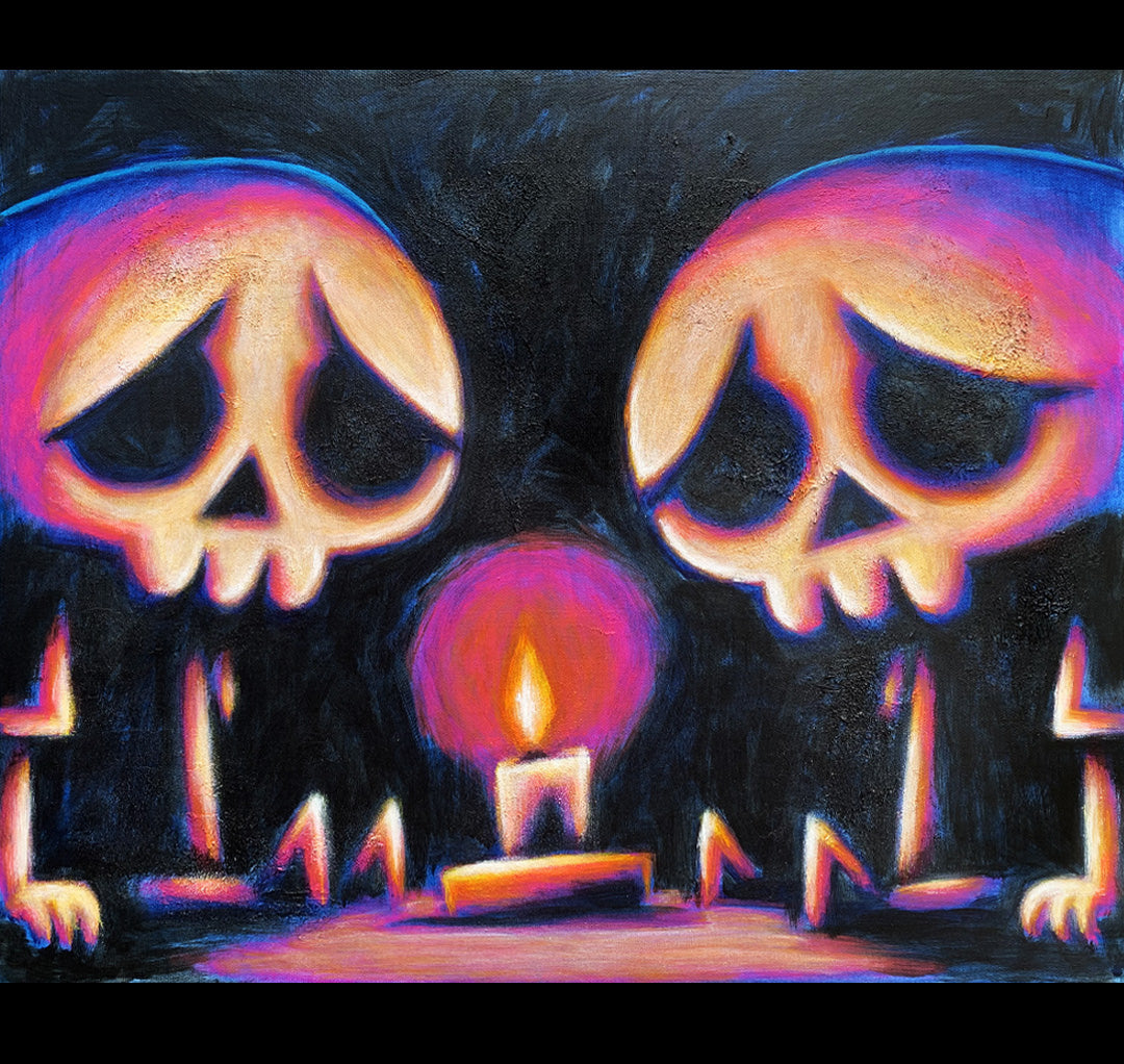 Last Light 40x50cm Painted Canvas – gothic art by Akumu Ink, alt fashion art from Akumu Ink Clothing