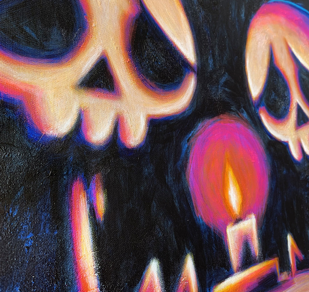 Last Light 40x50cm Painted Canvas – gothic art by Akumu Ink, alt fashion art from Akumu Ink Clothing
