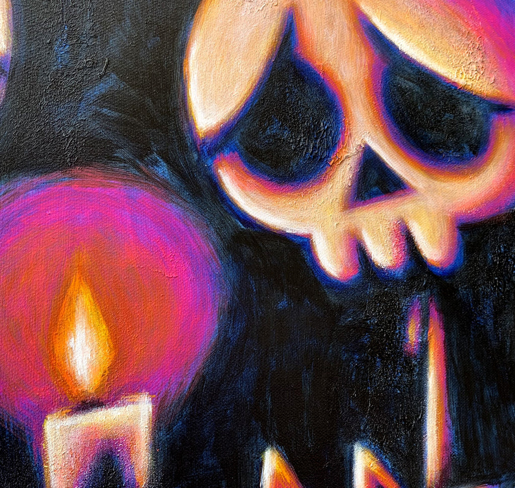 Last Light 40x50cm Painted Canvas – gothic art by Akumu Ink, alt fashion art from Akumu Ink Clothing