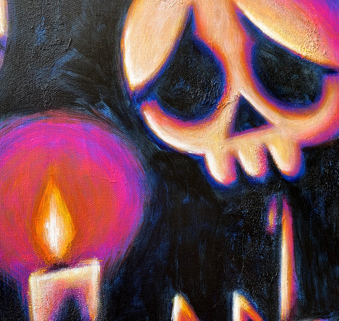 Last Light 40x50cm Painted Canvas – gothic art by Akumu Ink, alt fashion art from Akumu Ink Clothing