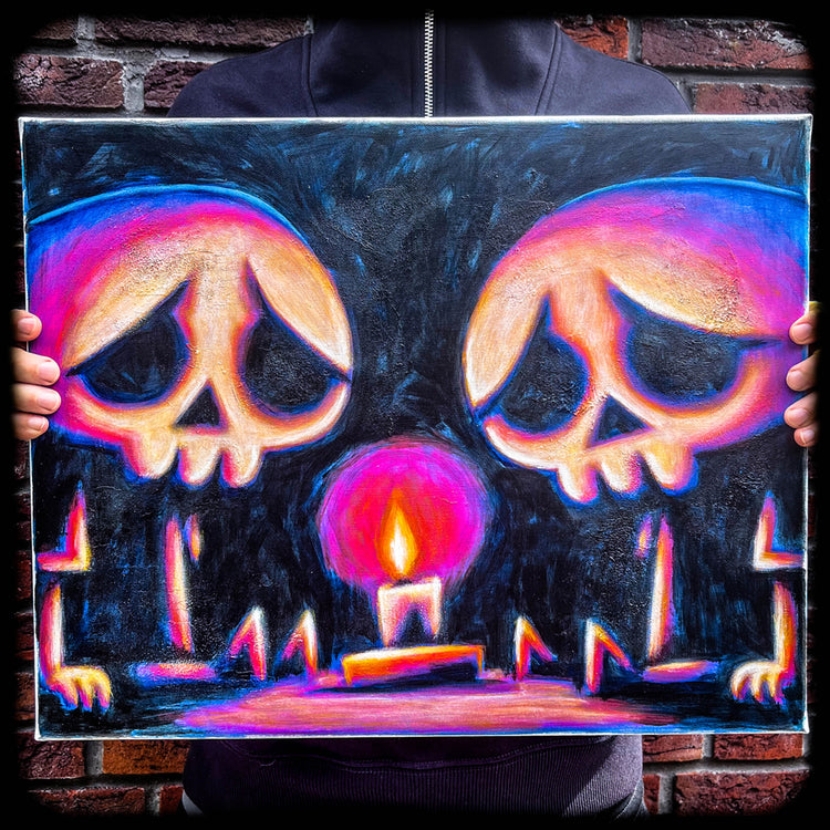 Last Light 40x50cm Painted Canvas – gothic art by Akumu Ink, alt fashion art from Akumu Ink Clothing