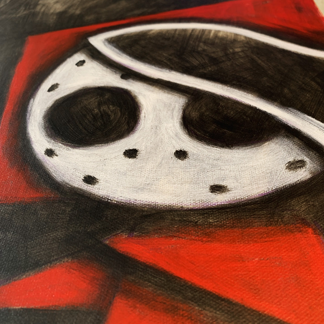 Riding Hood 30x40cm Painted Canvas – gothic art by Akumu Ink, alt fashion art from Akumu Ink Clothing