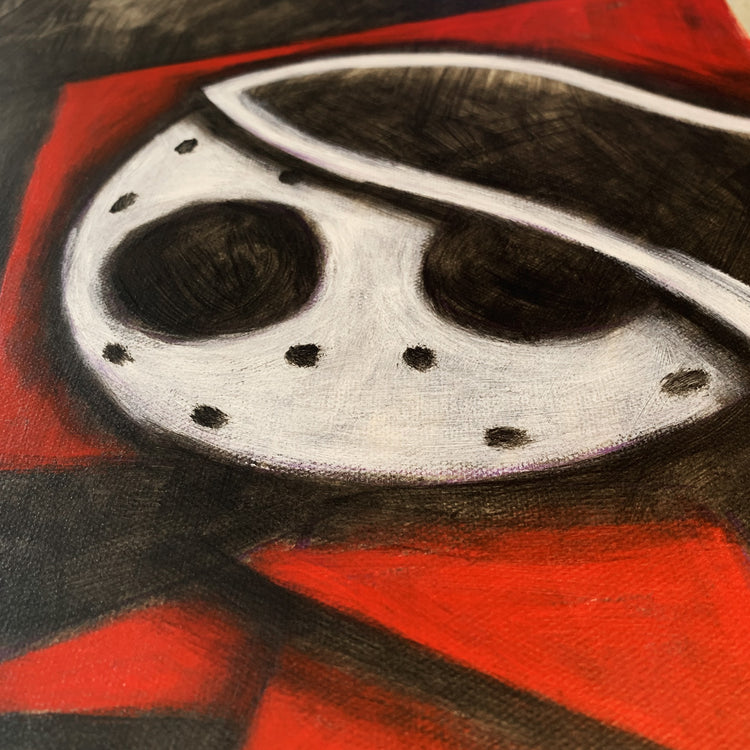 Riding Hood 30x40cm Painted Canvas – gothic art by Akumu Ink, alt fashion art from Akumu Ink Clothing