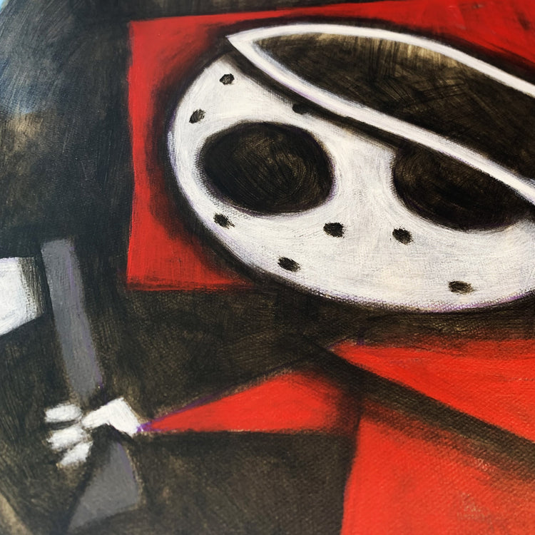 Riding Hood 30x40cm Painted Canvas – gothic art by Akumu Ink, alt fashion art from Akumu Ink Clothing
