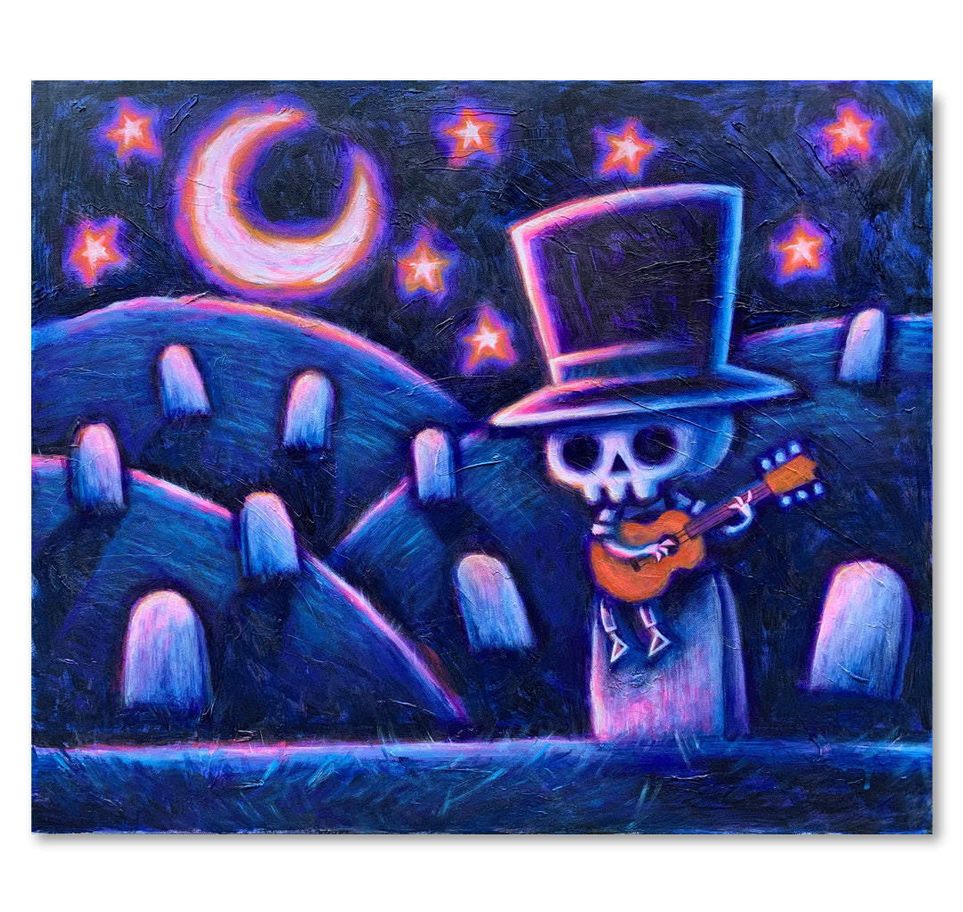 2025 Serenading the Dead Painted Canvas – gothic art by Akumu Ink, alt fashion art from Akumu Ink Clothing